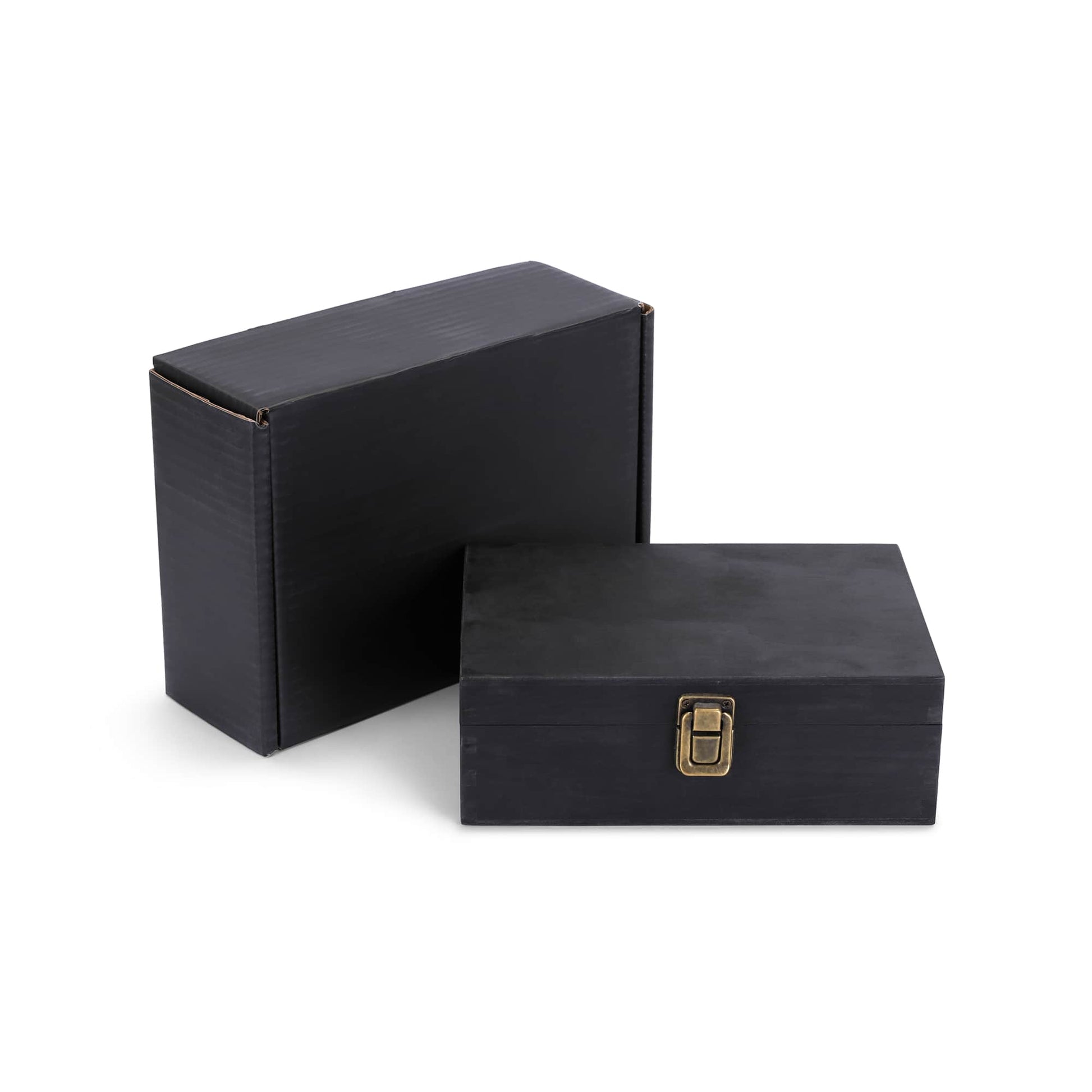 wood memory boxes, black, with gift box
