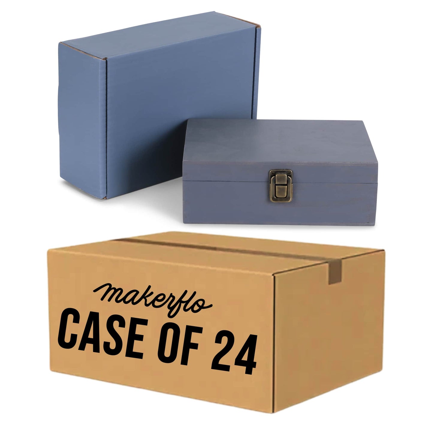 wood memory boxes, bulk, gray, case of 24