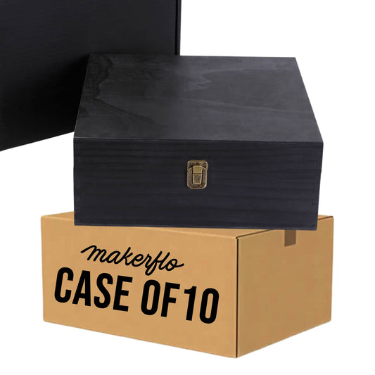 wood storage boxes, black, bulk, case of 10