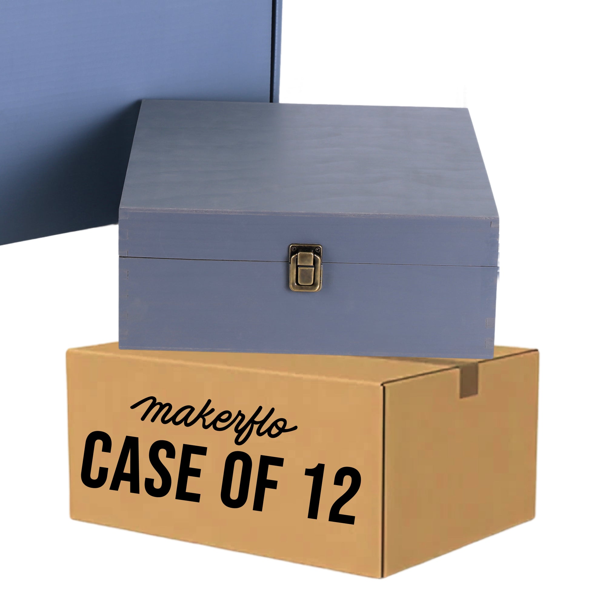 wood storage box, gray, bulk, case of 12