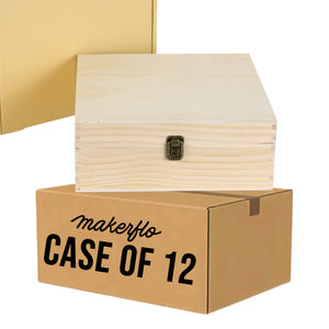 wood storage boxes, natural, bulk, case of 12