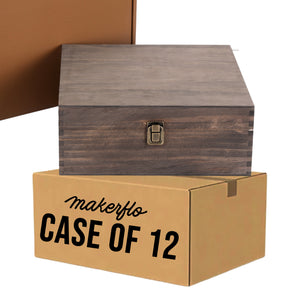 wood storage box, walnut, bulk, case of 12