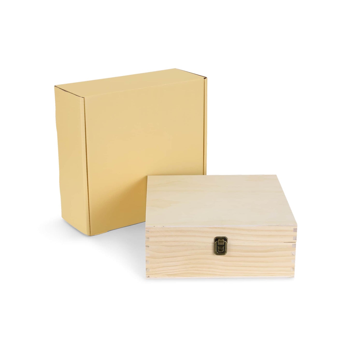 wood storage box, natural with gift box