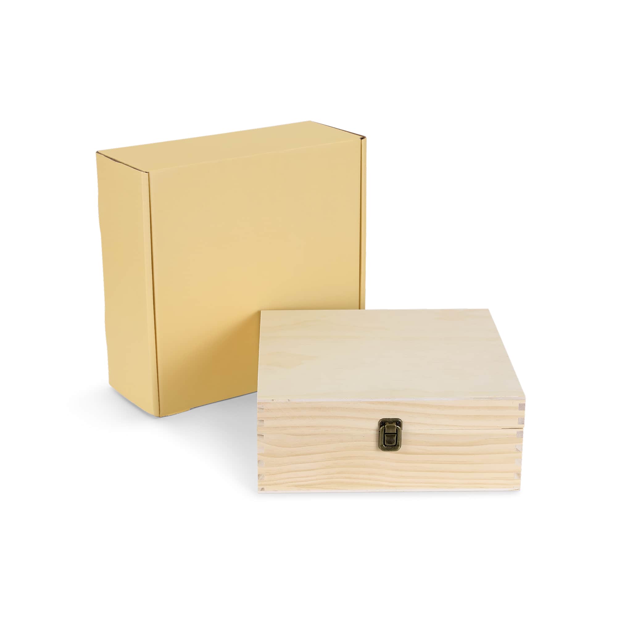 wood storage box, natural with gift box