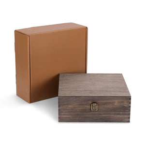 wood storage box, walnut, with gift box