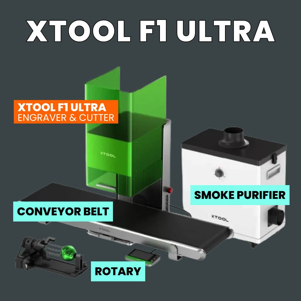 xtool f1 ultra laser and accessories
