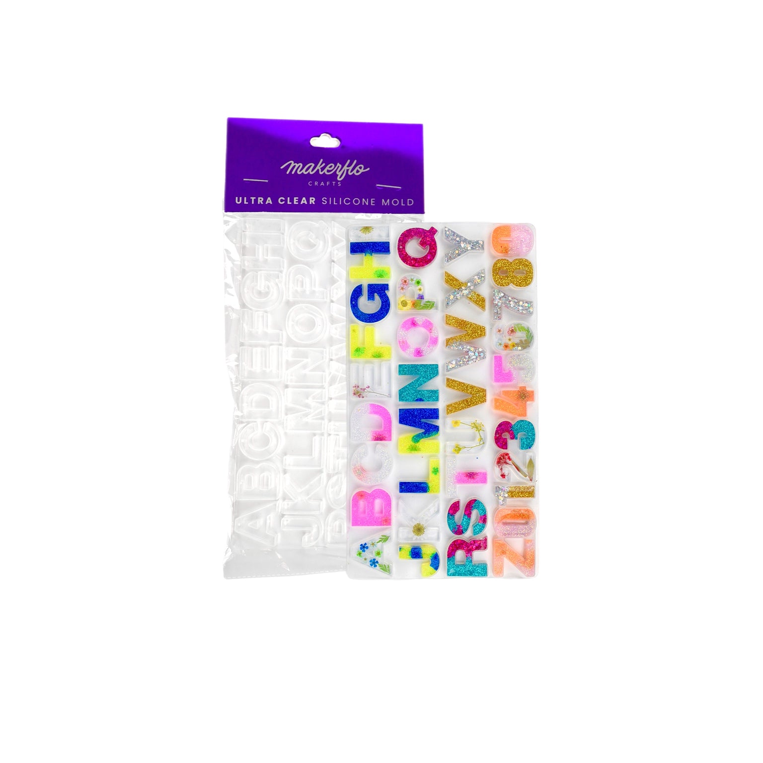 resin mold tray, alphabet set