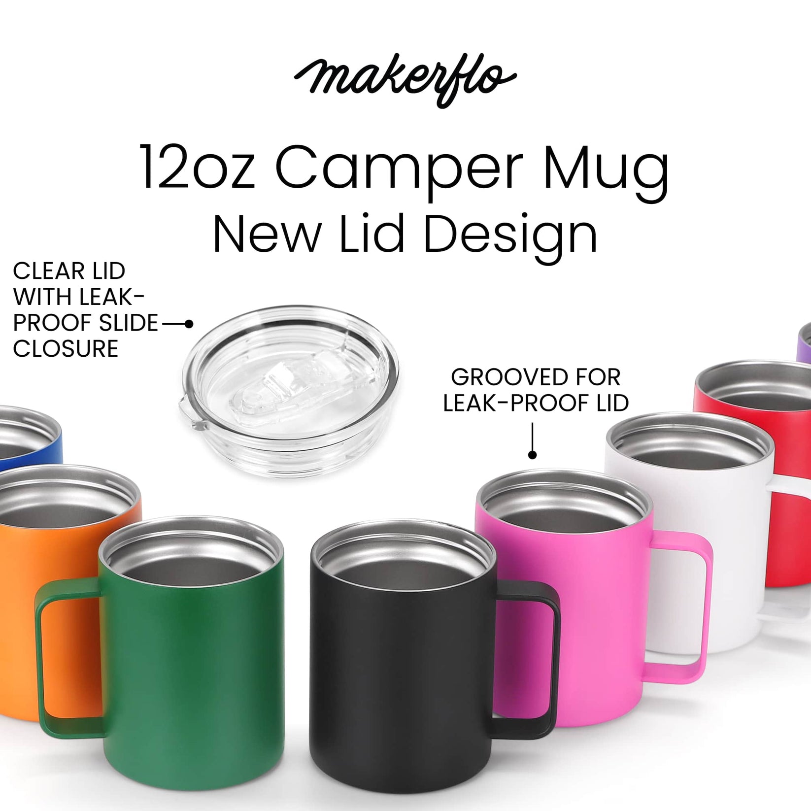 coffee mug with handle and leak-proof lid 