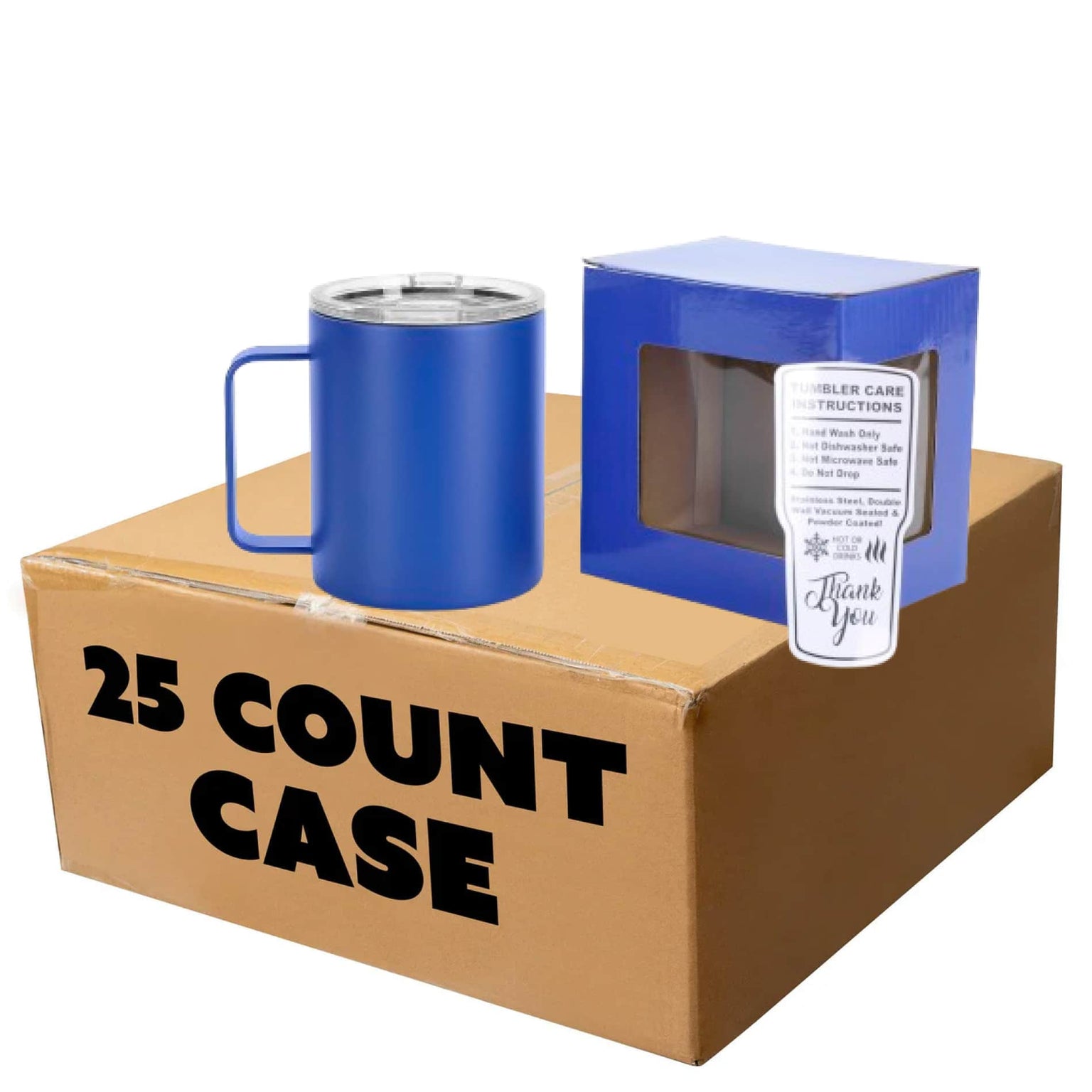 bulk coffee mugs, blue, case of 25