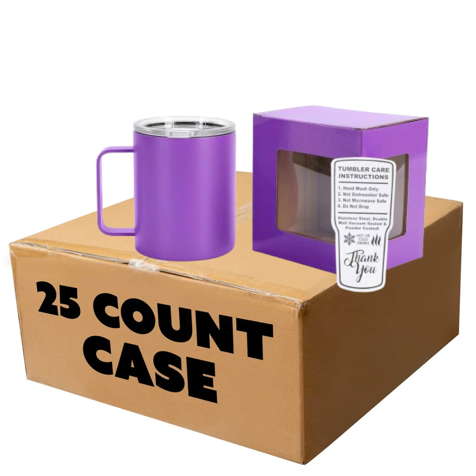 bulk coffee mugs, purple, case of 25