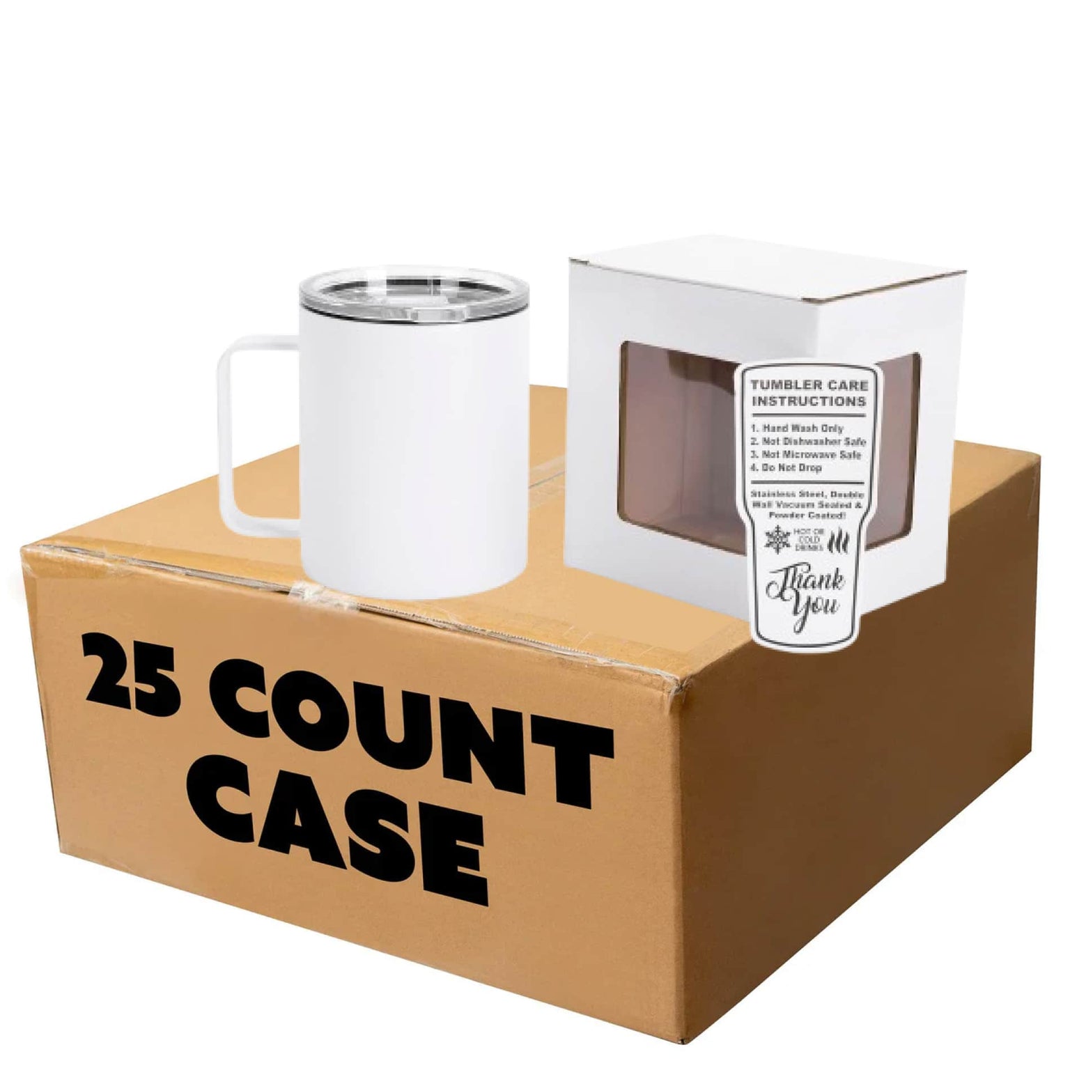 bulk coffee mugs, white, case of 25