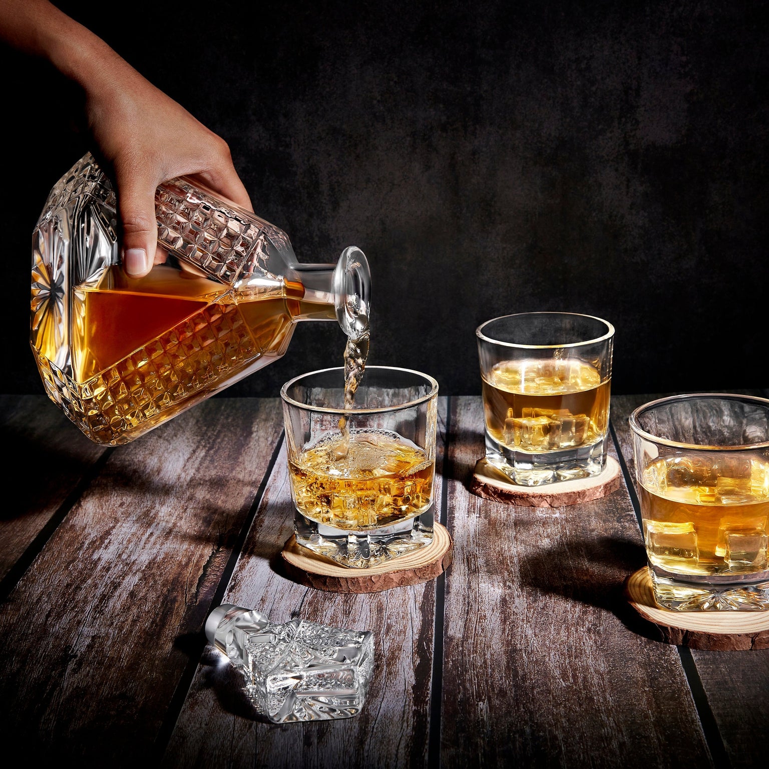 Whiskey Decanter & Rocks Glasses