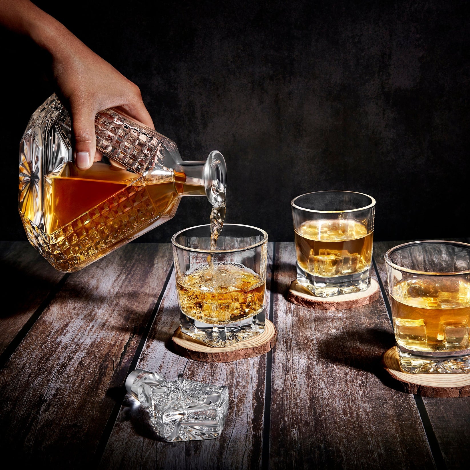 Whiskey Decanter & Rocks Glasses