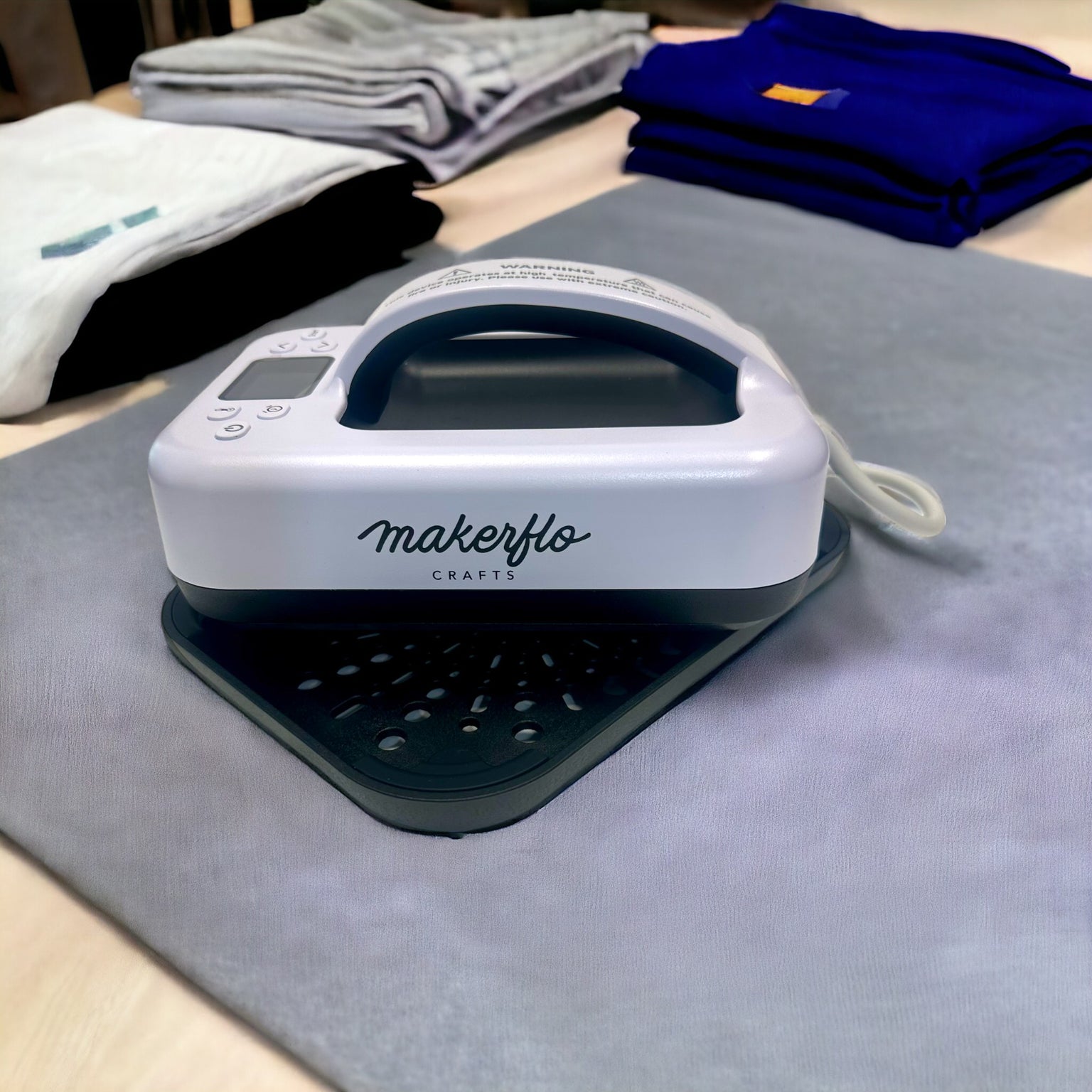 mini heat press on crafting mat