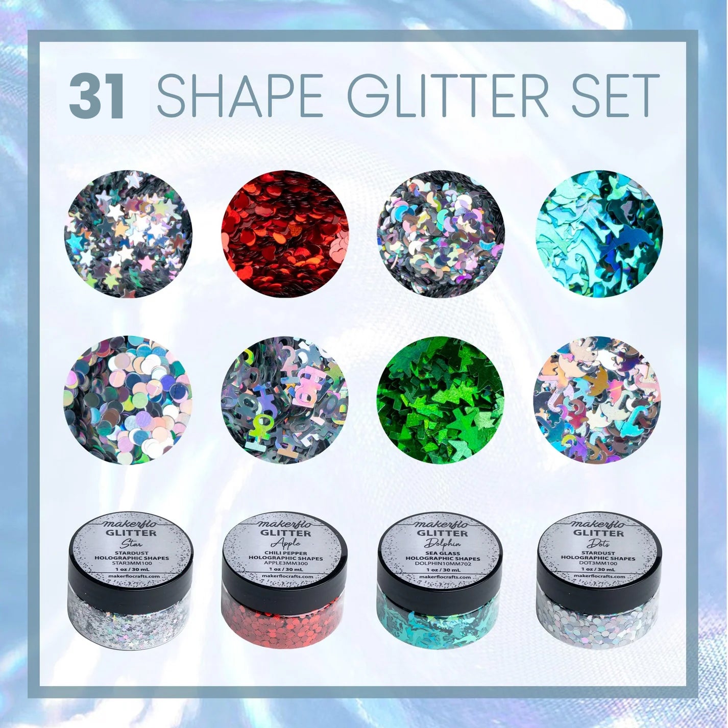 Glitter Shapes Pack (Set of 31)