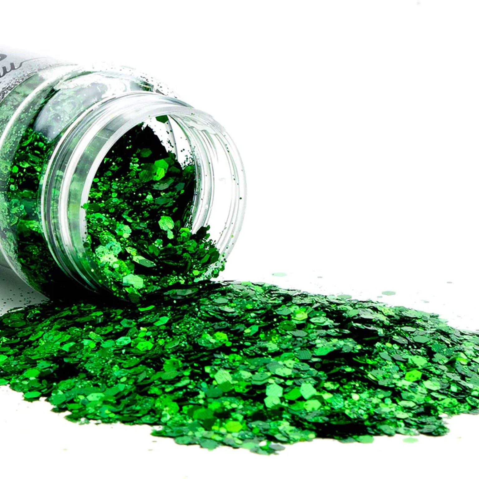 green glitter, holographic chunky mix