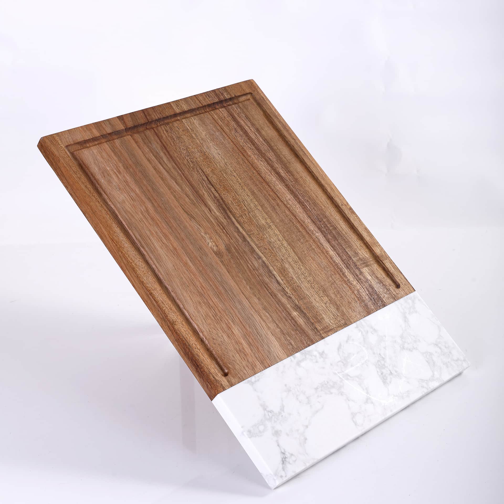 Marble & Wood Cutting Board with Juice Groove | MakerFlo