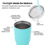 Stainless Steel Tumblers - powder coated, double wall insulated, seamless 304 ss contruction
