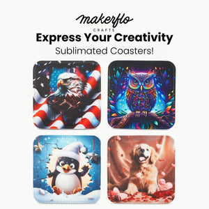 sublimation coasters, customized with designs