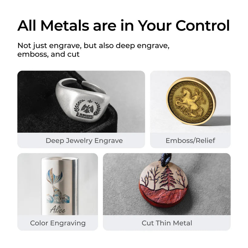 deep engrave metals and jewelry, xtool f1 ultra