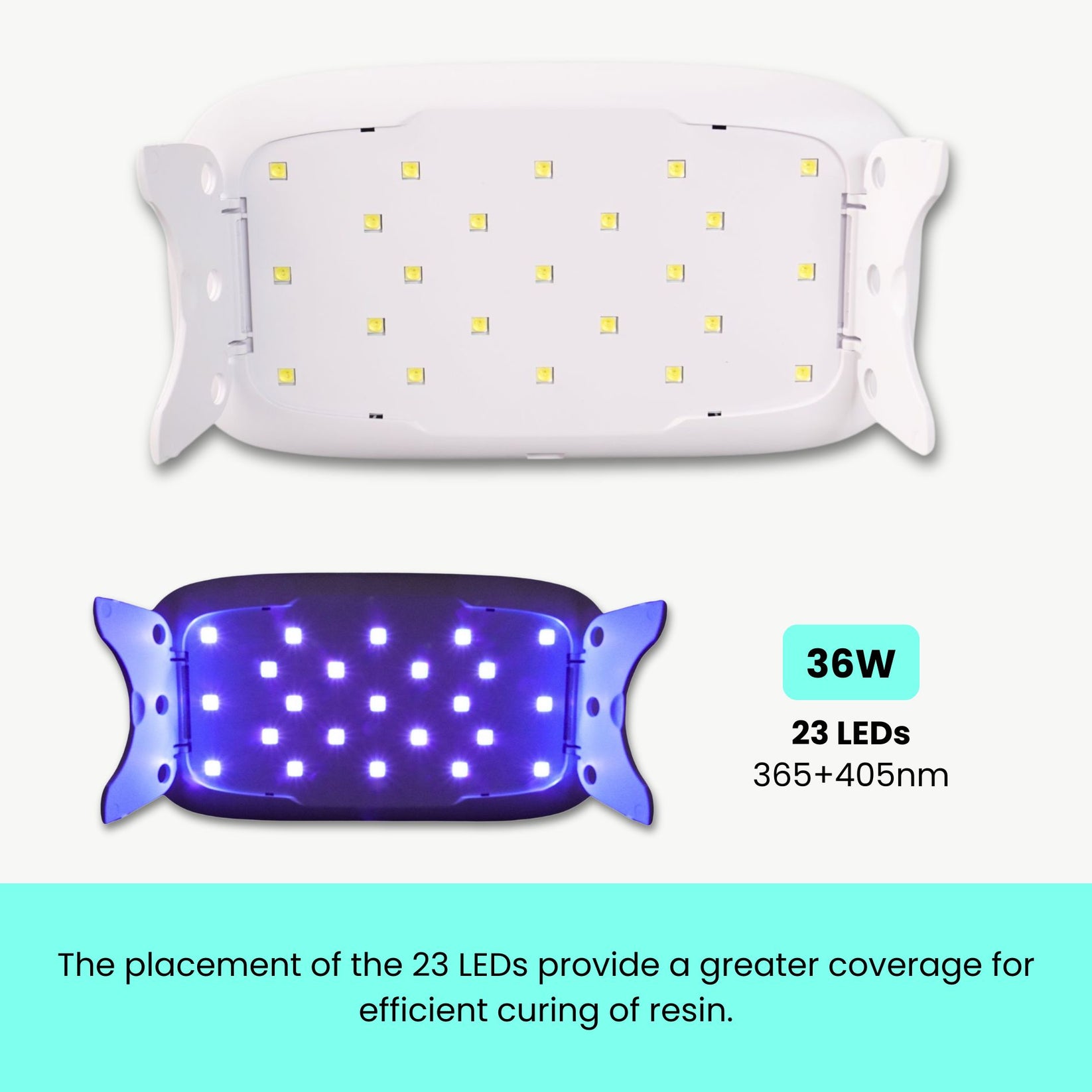 uv resin lamp, 36 watts, 23 LED bulbs, 365+405nm light