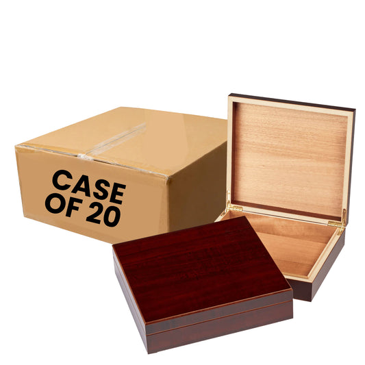 valet box, cedar lined, hinged lid, cherry wood - case of 20