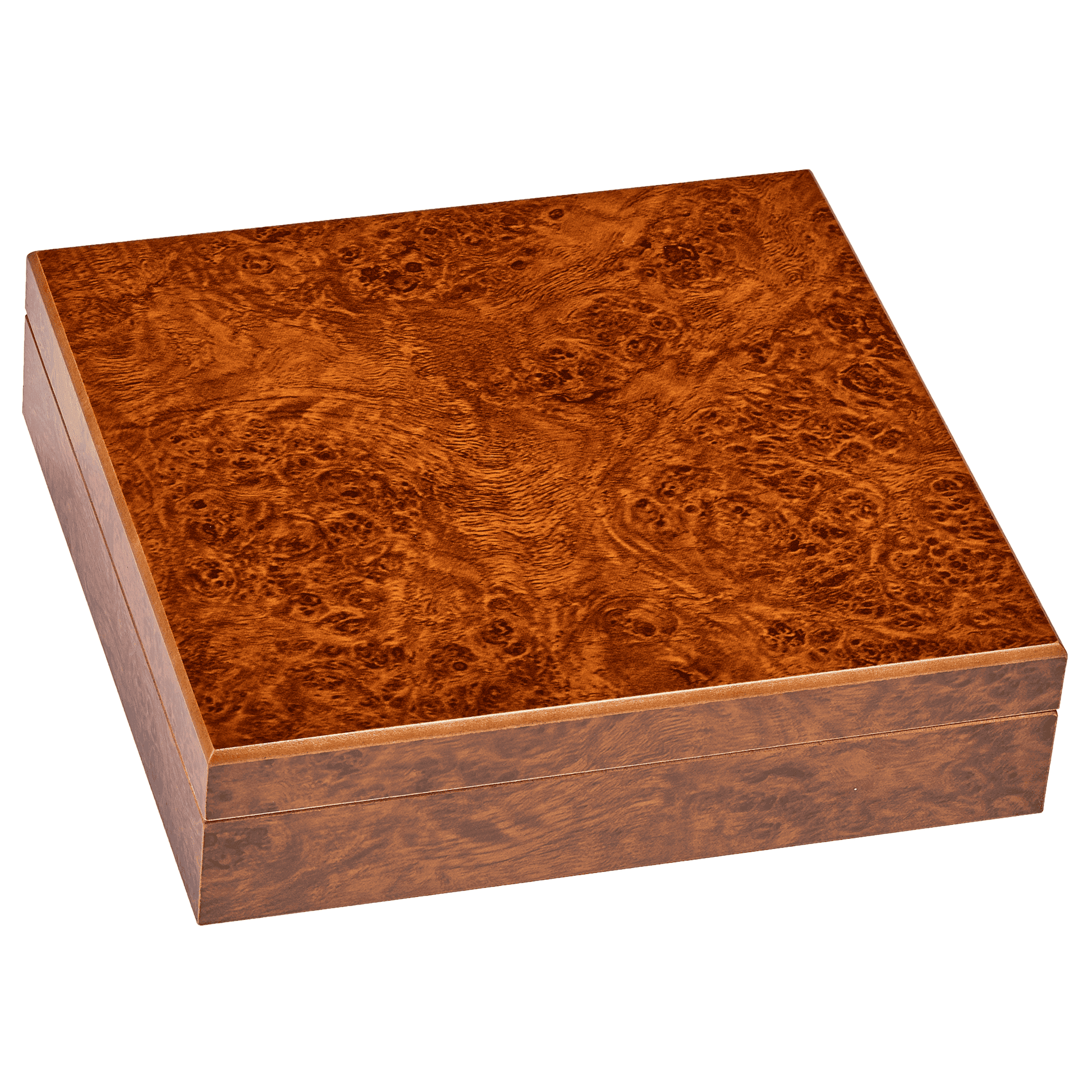 valet box, veneer finish for laser engraving, burl wood