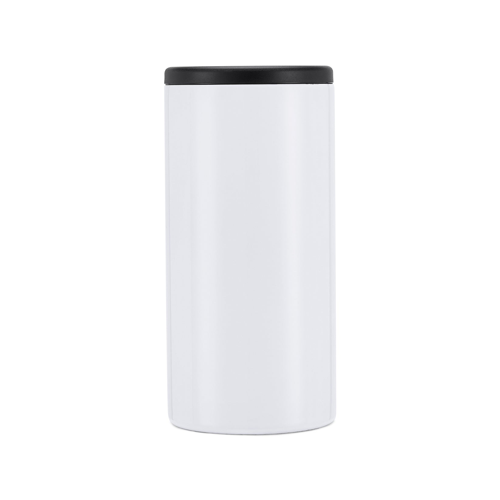 slim can cooler with top for holding cans