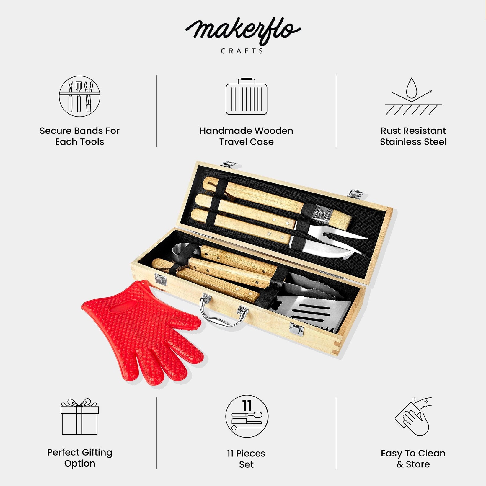 BBQ grilling set care and features